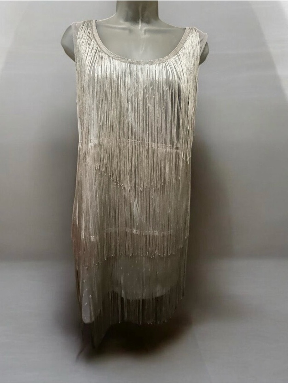 women's silver polyester dress, size XL